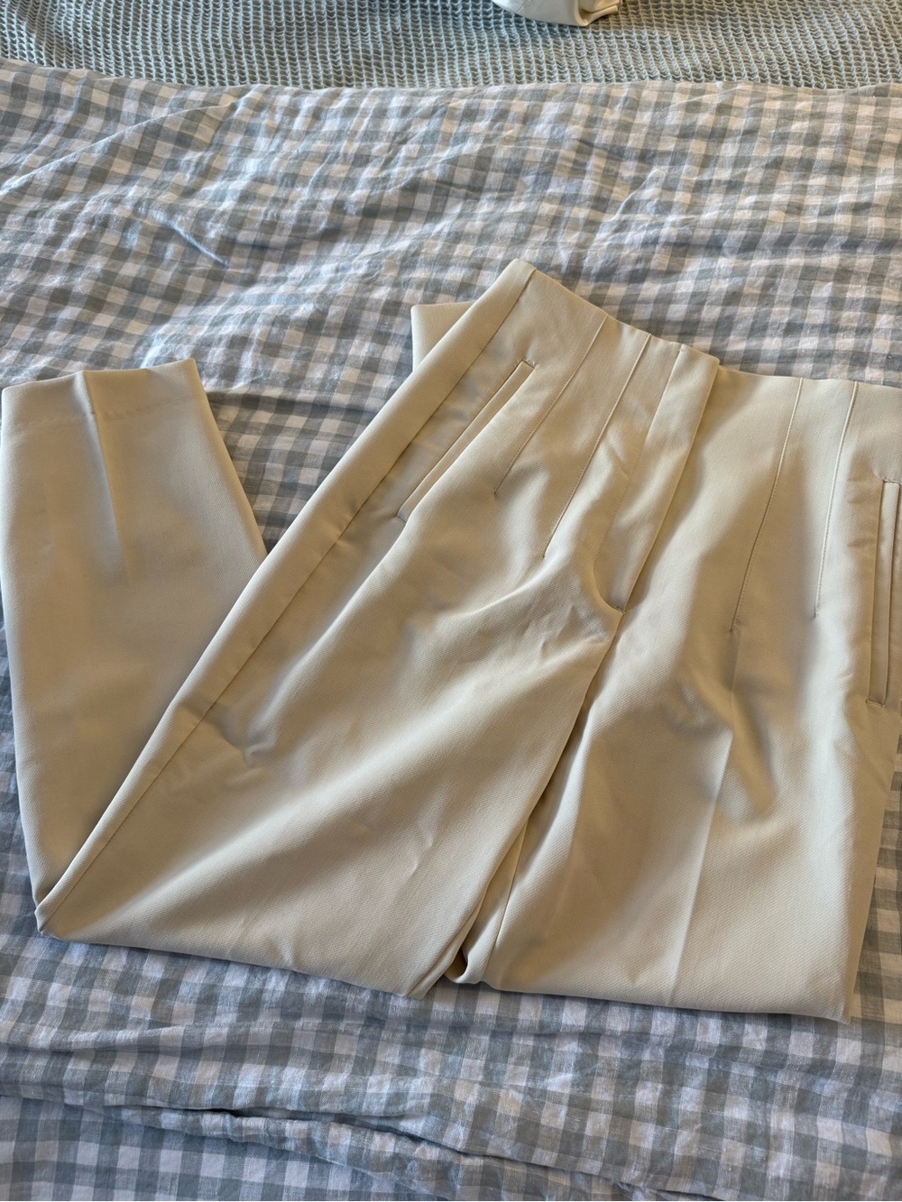 Zara Slim-Fit Dress Pants in Light Beige